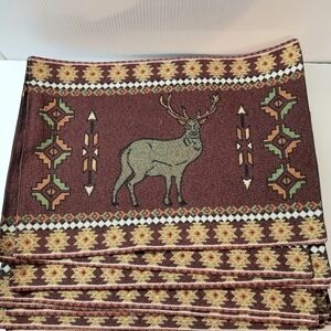 Raa Kha Stag Jacquard Woven Placemats 13" x 19", set of 6. New with Tag!